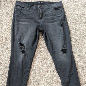 LuLaRoe Black Distressed Skinny Jean